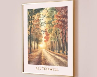 All Too Well Taylor Poster Quote Lyric Print Subtle Office Decor Home Room Wall Art Preppy Bedroom Watercolor Aesthetic Digital Printable