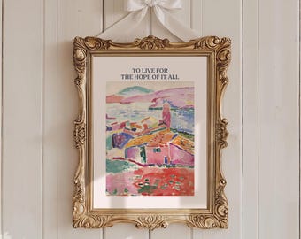 To Live For The Hope Of It All Taylor PosterQuote Lyric Print Subtle Office Decor Home Room Wall Art August Pink Gift Digital Printable