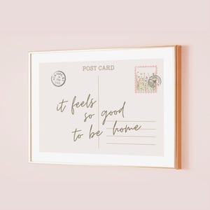 It Feels So Good To Be Home Vintage Postkarte Poster Trendiger horizontaler Druck Retro Raumästhetik Subtile Bürodekoration Preppy Schlafzimmer Wandkunst