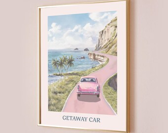 Getaway Car Taylor Poster Inspired Quote Lyric Print Subtle Office Decor Home Room Wall Art Bedroom Watercolor Pink Preppy Digital Printable