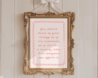 Think of Your Energy as Expensive Artwork Taylor Poster Quote Lyrics Print Subtle Office Decor Home Room Wall Art Showgirl Digital Printable