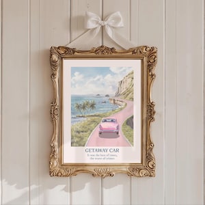 Getaway Car Taylor Poster Citazione Ispirata Stampa Testo Decorazione Ufficio Sottile Casa Stanza Arte Murale Camera da Letto Acquerello Rosa Preppy Digitale Stampabile