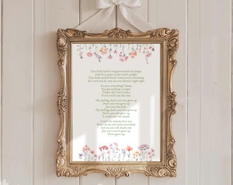 Oh Darling Don't You Ever Grow Up Taylor Poster Never Grow Up Quote Lyric Print Subtle Nursery Decor Baby Kids Room Floral Digital Printable