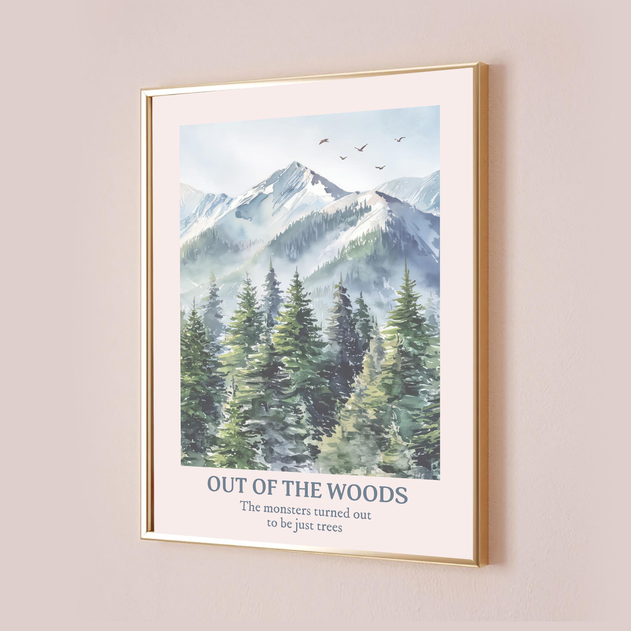 Taylor Poster Out Of The Woods Quote Lyric Print Inspired Subtle Office Decor Home Wall Art Room Aesthetic Bedroom Artwork Digital Printable