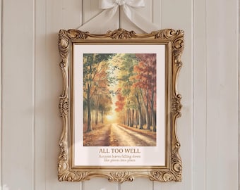All Too Well Taylor Poster Quote Lyric Print Subtle Office Decor Home Room Wall Art Preppy Bedroom Watercolor Aesthetic Digital Printable