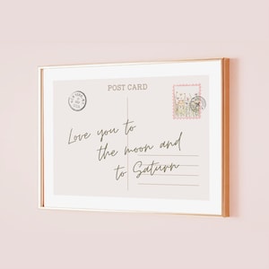 Love You To The Moon And To Saturn Taylor Poster Postkarte Lyrisch Druck Subtiles Büro Dekor Zitat Home Kunstwerk Raum Wandkunst