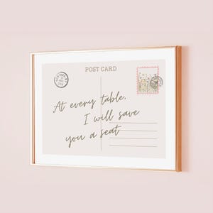 At Every Table I'll Save You A Sea Taylor Poster Inspiriert Postkarte Lyrisches Zitat Wandkunst Subtiles Büro Dekor Home Raum Druck