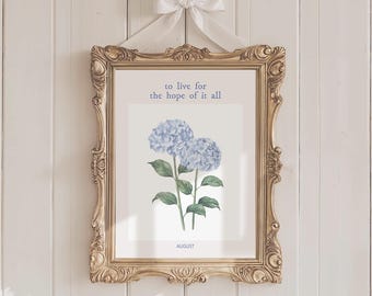 To Live For The Hope Of It All Taylor PosterAugust Quote Lyric Print Subtle Office Decor Home Room Wall Art Floral Digital Printable