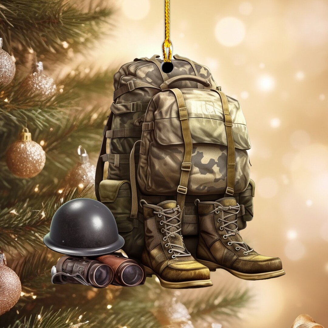 Military Uniform Boots and Helmet V1 Ornament Christmas Etsy