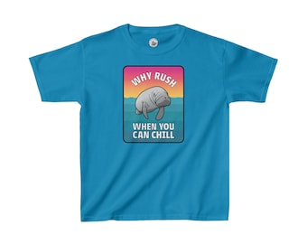 T-shirt zeekoe voor kinderen, liefhebbers van zeekoe, coole kinder-T-shirts, shirt met schattige dieren, kinderbadkleding-T-shirt, leuke kinderkleding, T-shirts voor jongens en meisjes