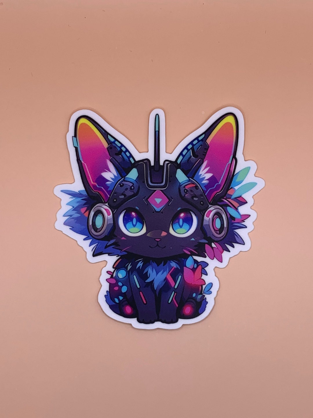 Cyberpunk Kitty Sticker Chibi Cute Vinyl Laptop - Etsy