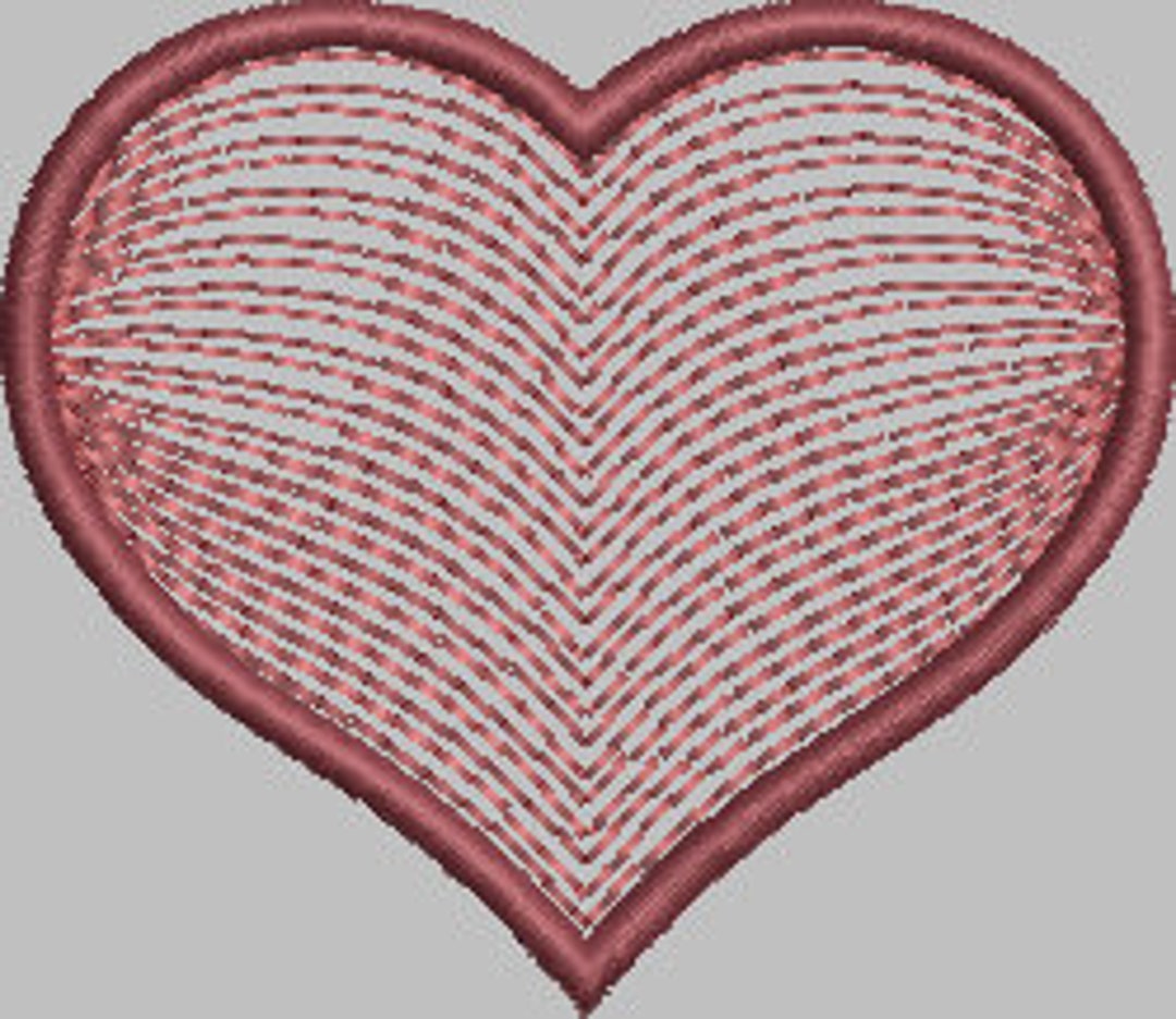 Heart Embroider Heart Embroidery Design - Etsy