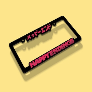 License Plate Frame - Pink (Black Frame)