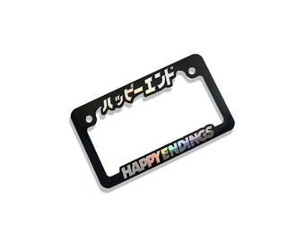 Nummerplaatframe: olievlekletters (motorfietsen/scooters)