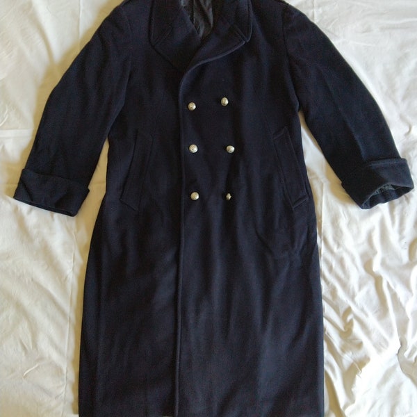 Rare manteau long en pure laine vierge de la Police Française, années 60