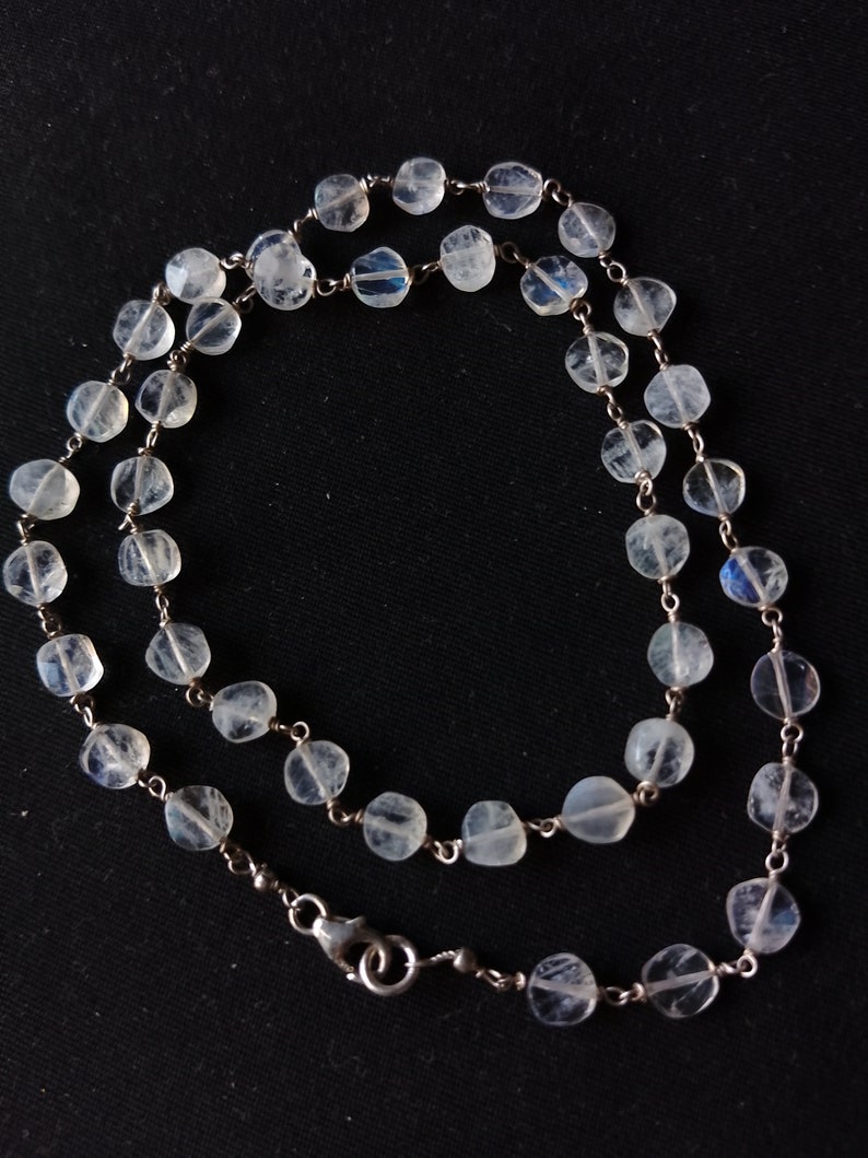 Rainbow Moonstone Beaded Necklace Moonstone Choker Rainbow Etsy Australia