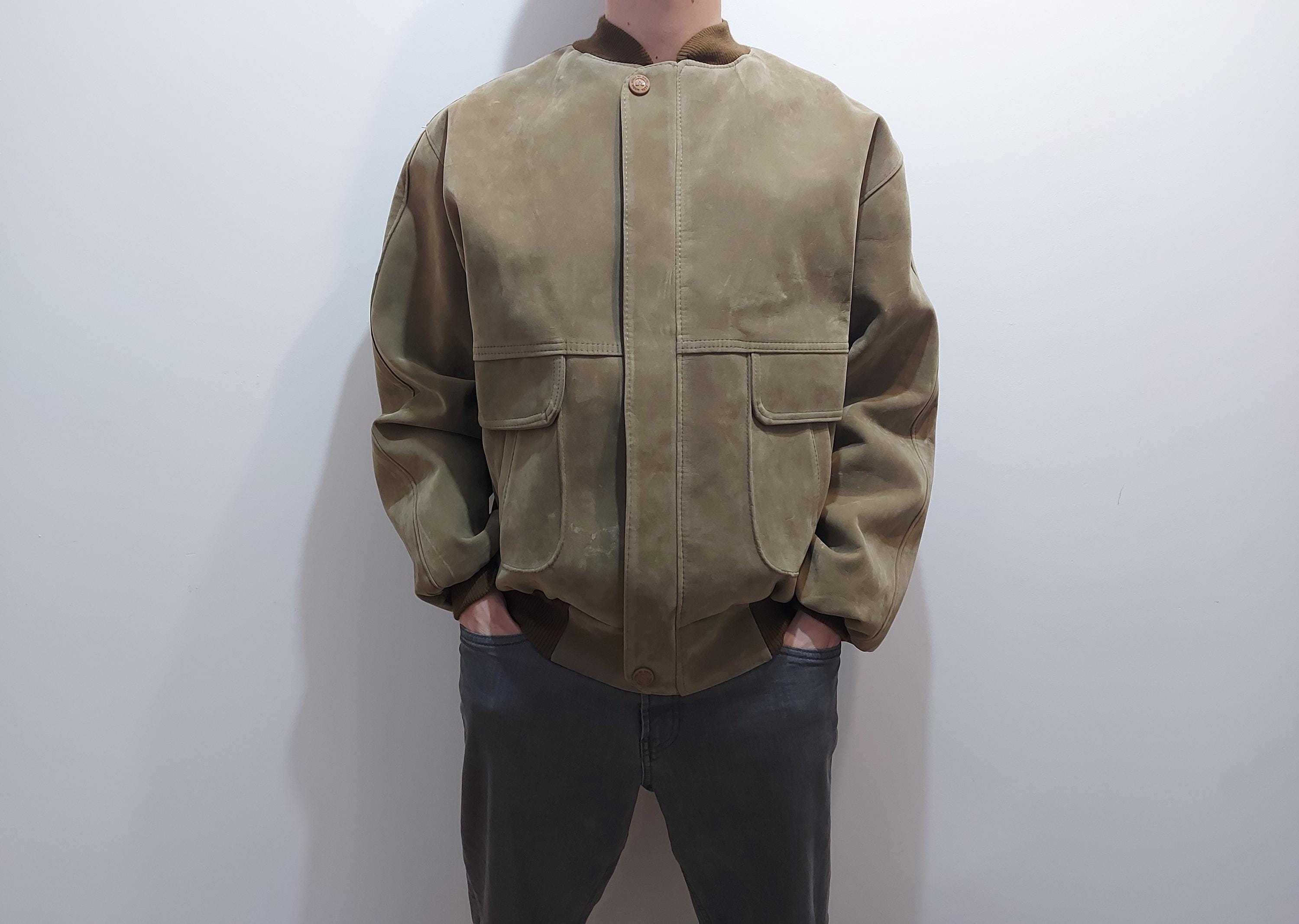 GV Hand Made in Italy Beige Men's Jacket, Nylon Brown Bomber