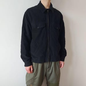 R.I. Clothing Company Black Shirt-Jacket: Full Zip, Cotton, Lined, VTG, Size M