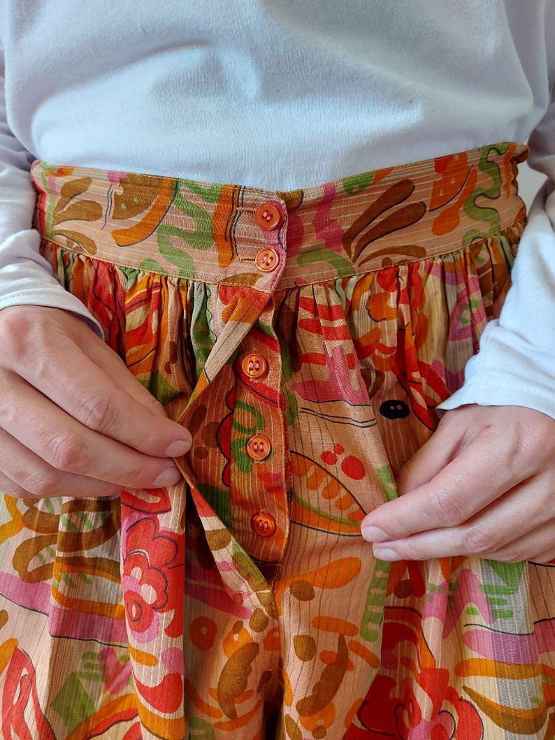 Vintage Floral Cotton Paperbag Shorts: Additions - 80s Baggies, XL - Etsy