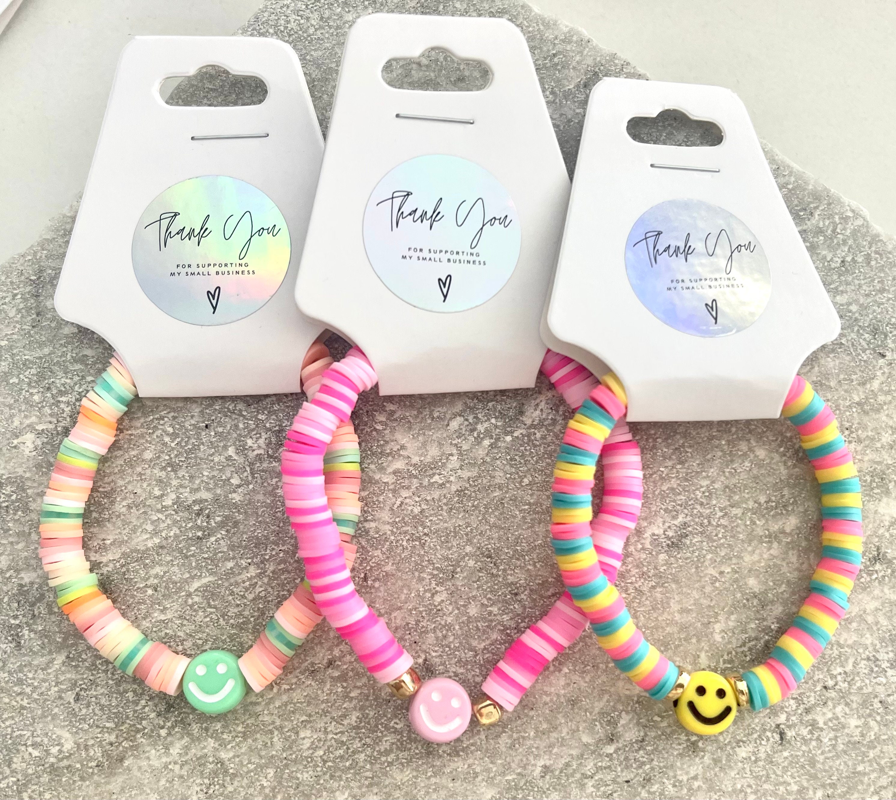 Coloured Smiley Face Bracelets -   Clay bead necklace, Homemade  bracelets, Clay beads
