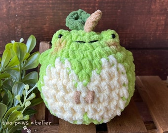 Apple Crochet Frog | round and friendly amigurumi plushies
