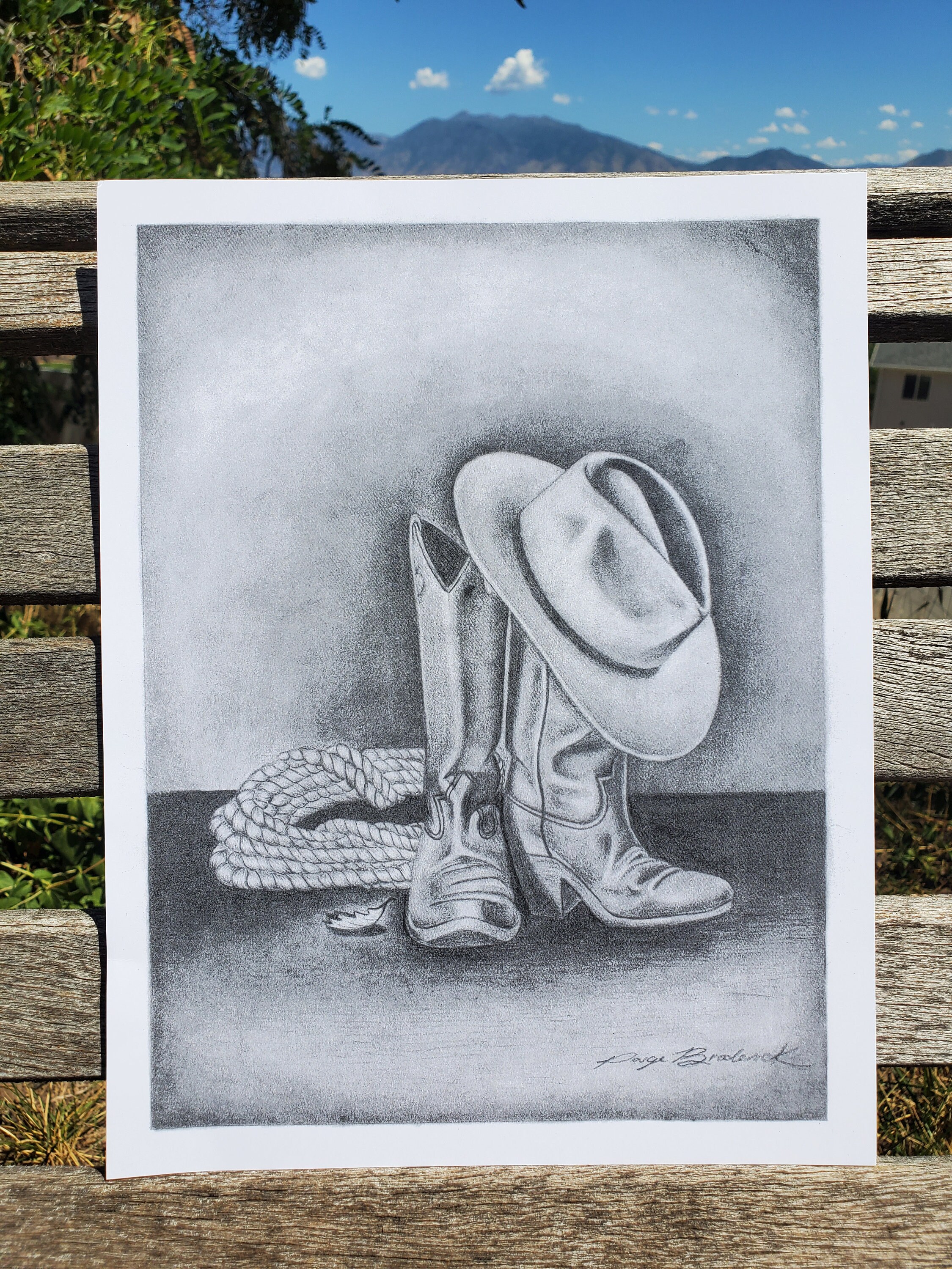 Cowboy boots with clearance hat