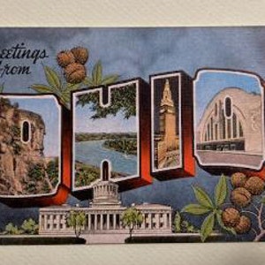 carte postale vintage de l'Ohio