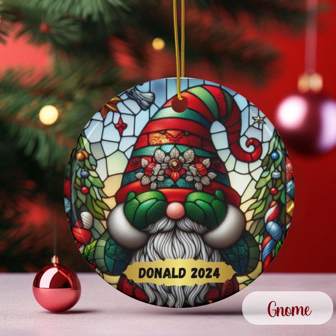 Personalized Stained Glass Decorated Ornament Christmas, Customized ...