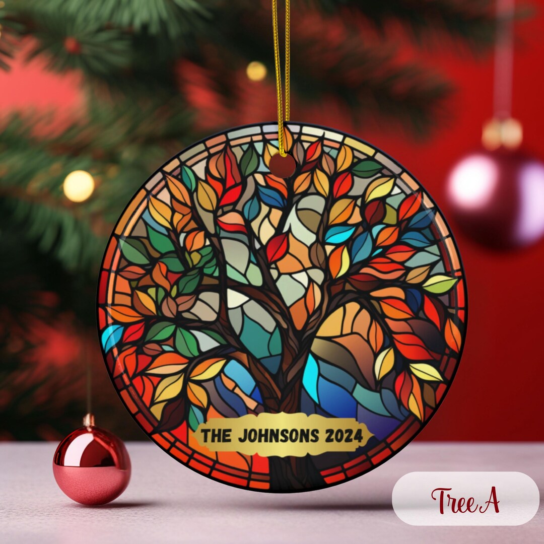 Personalized Stained Glass Decorated Ornament Christmas, Customized ...