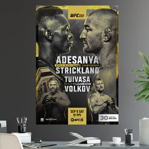 UFC 293 Israel Adesanya vs Sean Strickland Luta pelo título dos médios Tai Tuivasa vs Alexander Volkov Poster Ultimate Fighting