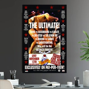 UFC 1 Fight Poster Print 11x16 Royce Gracie Vs Ken Shamrock First Ultimate Fighting Championship