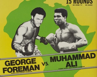 レア　ボクシング　モハメドアリ　ジョージフォアマン　パネル　60×90cm モハメド・アリ対ジョージ・フォアマンの無敗ヘビー級世界選手権の