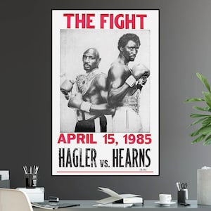 Marvelous Marvin Hagler Vs. Thomas Tommy Hearns Undisputed Welterweight World Championship Fight Reproduction Poster Print The Fight Boxing