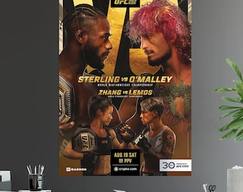 UFC 292 Aljamain Sterling vs Sugar Sean O&#39;Malley Zhang Weili Vs Amanda Lemos Bantamweight and Strawweight Championship Title Fight Poster