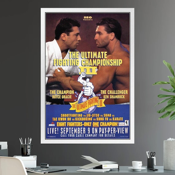 UFC 3 Fight Poster Print 11x16 Royce Gracie Vs Ken Shamrock 3 - Etsy