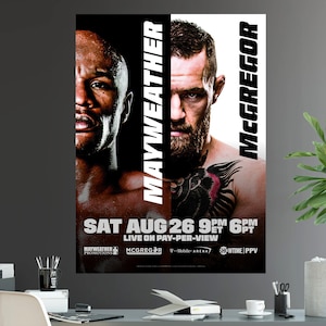 Floyd Money Mayweather Vs. Conor McGregor Undisputed Light Middleweight World Championship Battle Fight Poster Print iconic boxing UFC