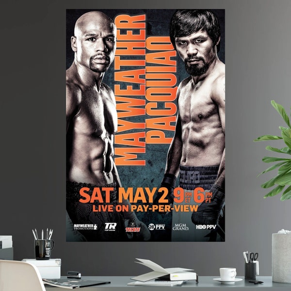 Floyd Mayweather Jr. Vs Manny Pacquiao Pacman Battle for Greatness Welterweight Bout Championship Title Fight Poster