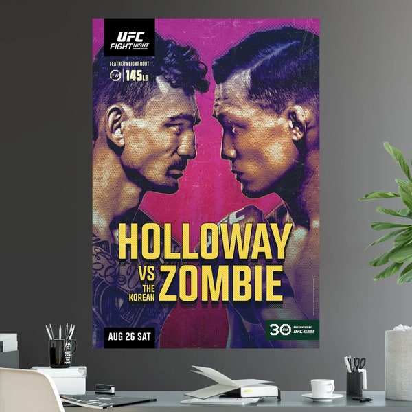 UFC Fight Night Max Holloway Vs The Korean Zombie Featherweight Bout Championship Title Fight Poster