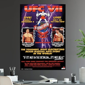 UFC 7 VII バッファローファイト大乱闘ポスタープリント 11x16 ケン・シャムロック vs オレグ・タクタロフ
