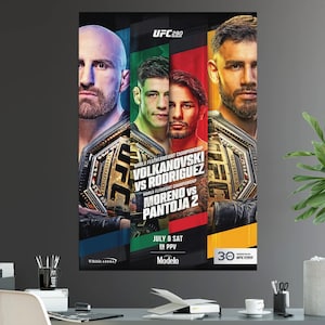 UFC 290 Alexander Volkanovski Vs Yair Rodriguez Alexandre Pantoja Vs Brandon Moreno Título do Cinturão Peso Pena Cartaz da Luta