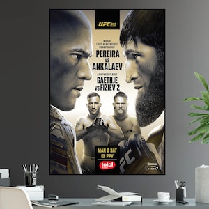 UFC 313 Alex Pereira Vs. Magomed Ankalaev Light Heavyweight Championship Title Justin Gaethje Fight Poster Ultimate Fighting Greatest