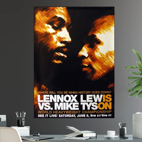 Mike Tyson Vs. Lennox Lewis Undisputed Heavyweight World Championship Battle Fight Poster Print 11x16 iconic boxing pay per view