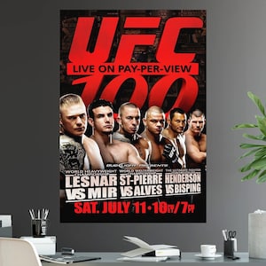 UFC 100 Brock Lesnar Vs Frank Mir George St-Pierre GSP Vs Thiago Alves Dan Henderson Vs Michael Bisping Título do Campeonato Luta Cartaz
