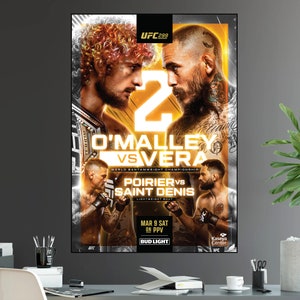 UFC 299 Sugar Sean O' Malley vs. Marlon Vera 2 Título de Campeonato de Peso Gallo Póster de la Pelea de Dustin Poirier Ultimate Fighting Greatest