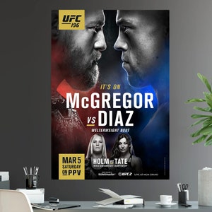 Póster de la pelea por el título de peso welter de Conor McGregor contra Nate Díaz y Holly Holm contra Miesha Tate en UFC 196