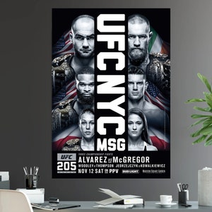 UFC 205 NYC Conor McGregor Vs Eddie Alvarez Título do Campeonato Peso Leve Cartaz da Luta Tyron Woodley Vs Stephen Thompson Joanna MSG