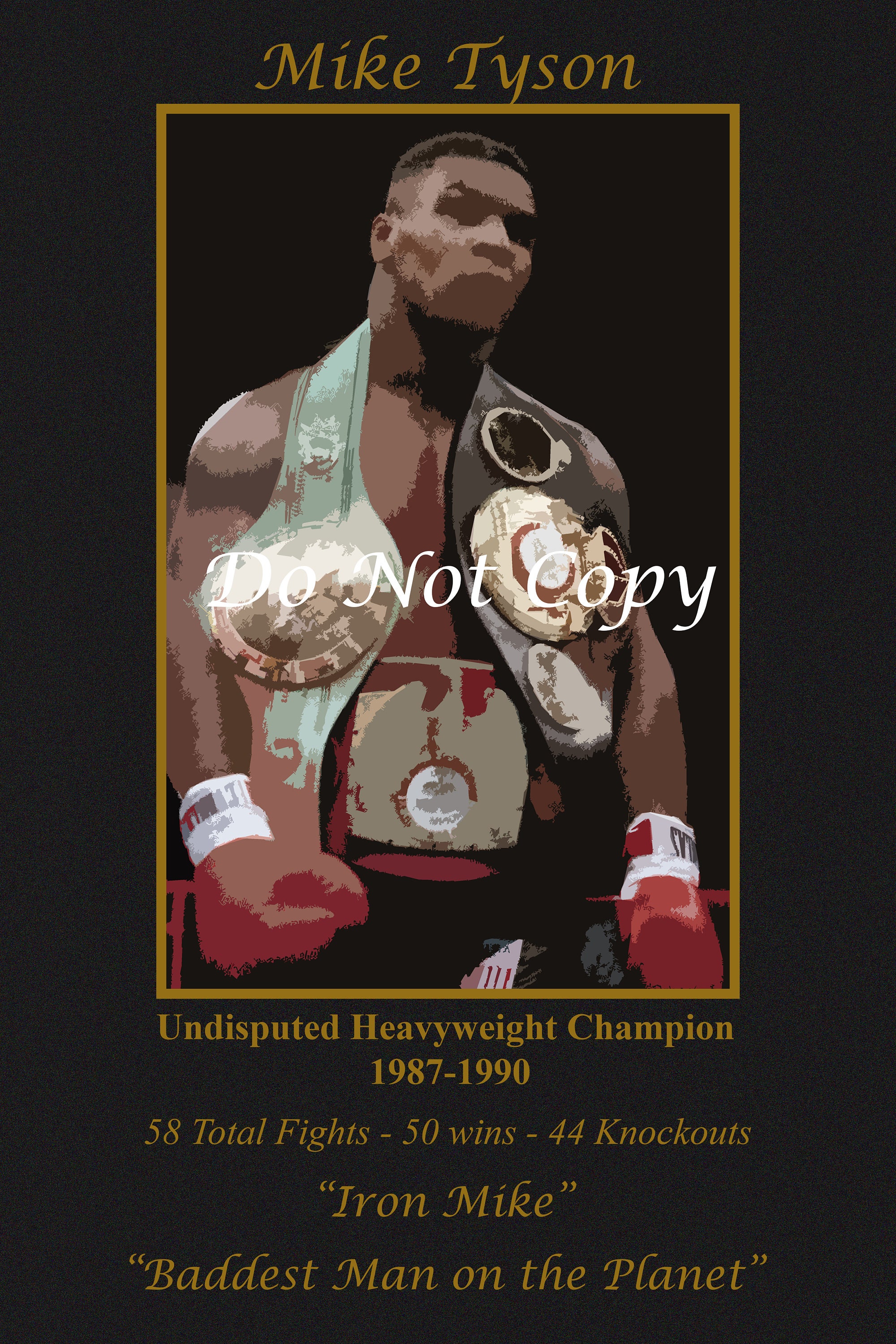 Mike Tyson Undisputed Heavyweight Champion Iconic Fighter Stats