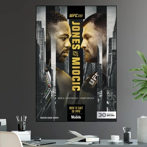 UFC 295 CANCELLED fight Jon Jones vs Stipe Miocic Heavyweight Championship Title Fight Poster Ultimate Fighting Greatest