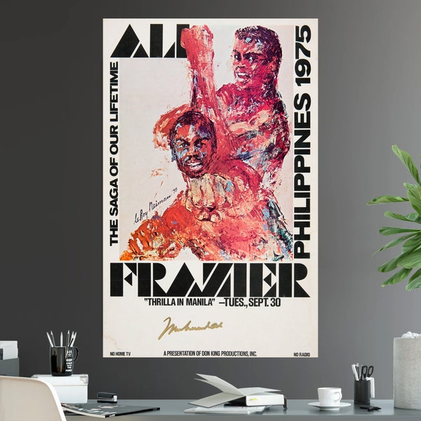 Muhammad Ali Vs. Joe Frazier Undisputed Heavyweight World Championship Battle Fight Poster Print Thrilla in Manila iconic boxing