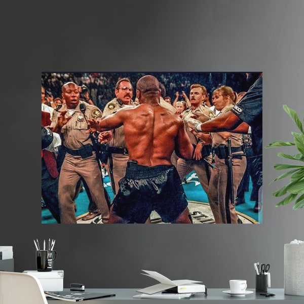 Mike Tyson Vs. The Cops At Evander Holyfield Event Fight Poster Print 11x16 iconic boxing pay per view